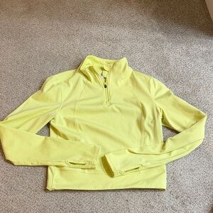 Yigalicous Yellow Quarter-Zip Pullover Size Medium Cropped